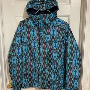 Burton Blue and Black Patterned Ski Jacket